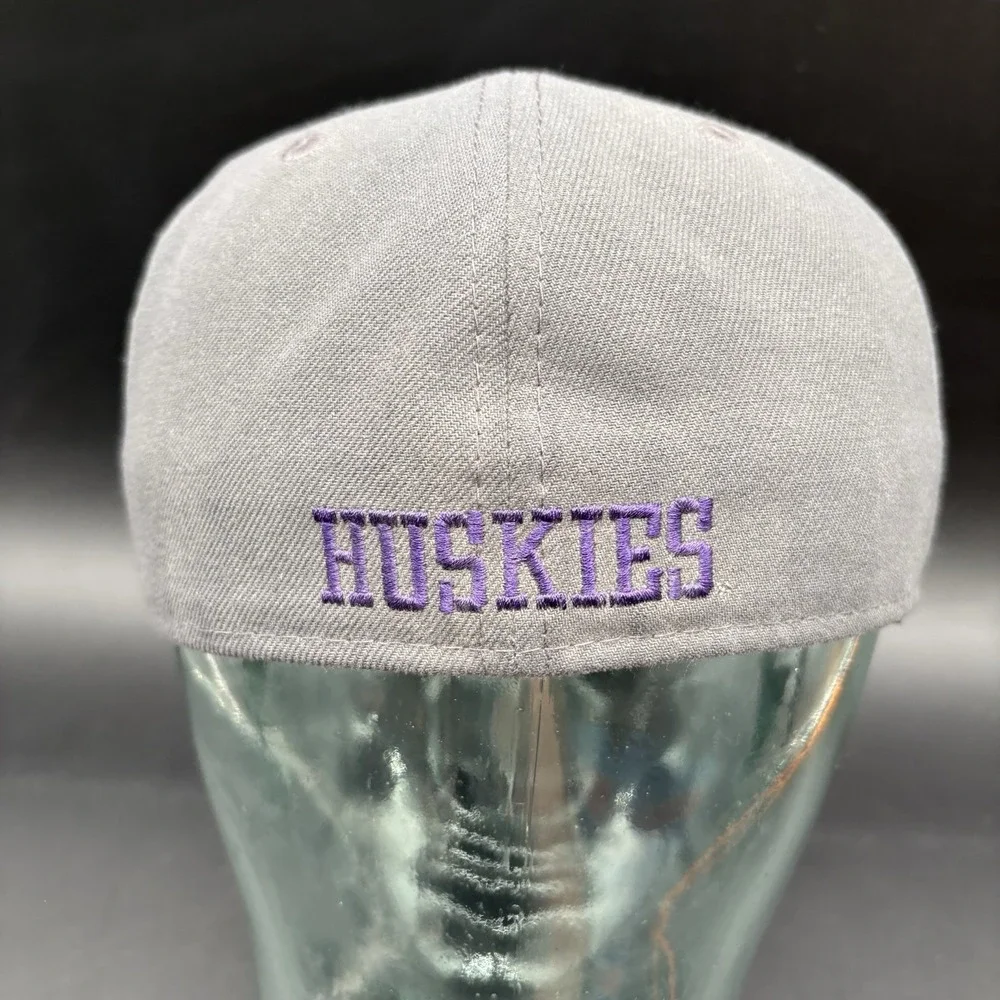 Washington Huskies New Era 59FIFTY Fitted Hat Gray Purple Size 7 1/4 Huskies